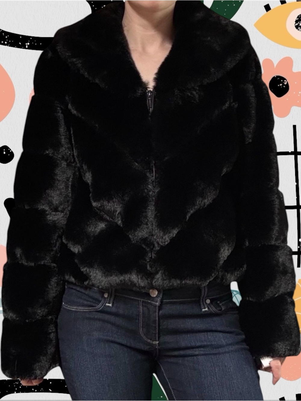 NWT✨ | Sofia Jeans by Sofia Vergara | Faux Fur Zip Front Chubby Jacket